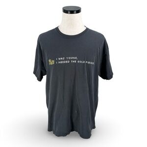 Y2K Jinx Mens XL Gray Gaming Graphic Tee I Needed The Gold Pieces Pixel Art